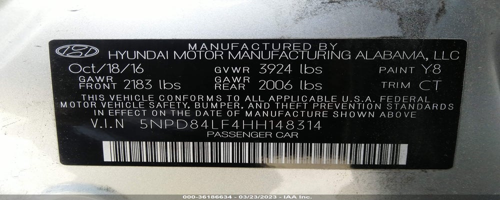 5NPD84LF4HH148314 2017 HYUNDAI ELANTRA photo no. 9