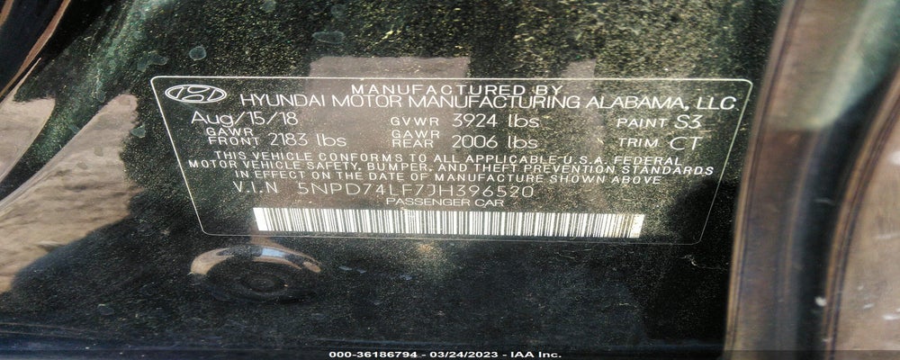 5NPD74LF7JH396520 2018 HYUNDAI ELANTRA photo no. 9