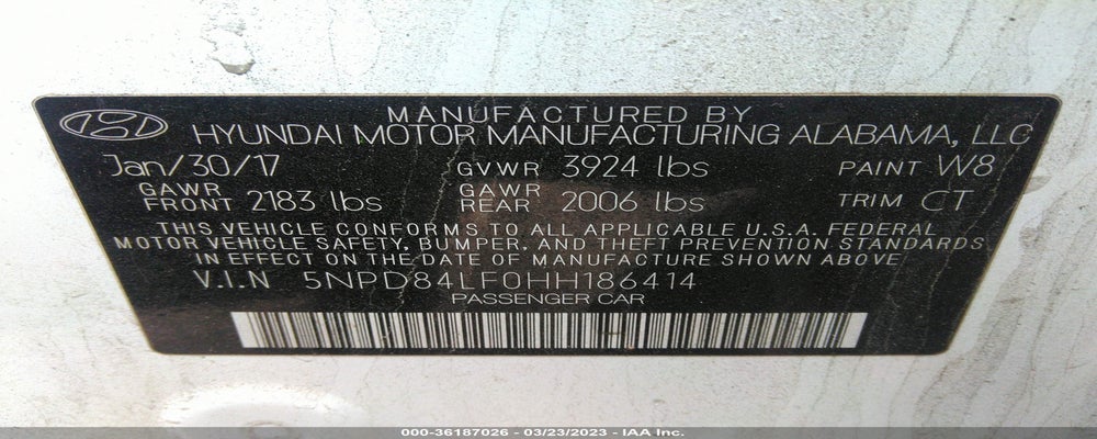5NPD84LF0HH186414 2017 HYUNDAI ELANTRA photo no. 9