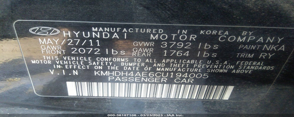 KMHDH4AE6CU194005 2012 HYUNDAI ELANTRA photo no. 9