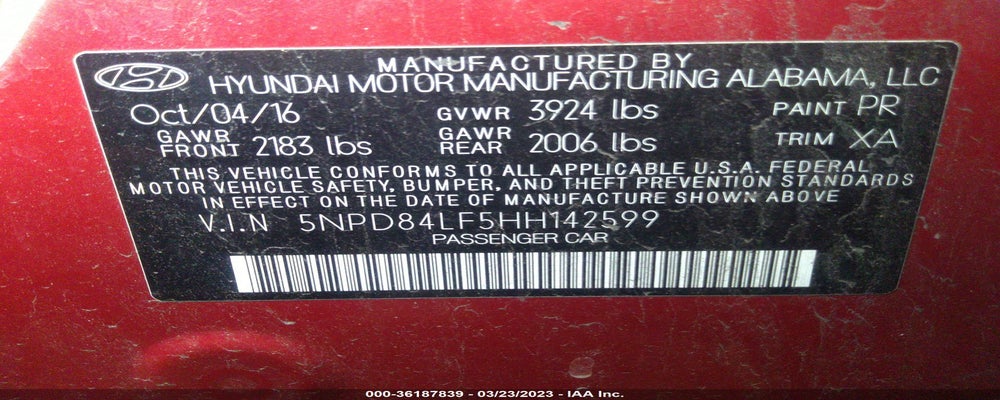 5NPD84LF5HH142599 2017 HYUNDAI ELANTRA photo no. 9