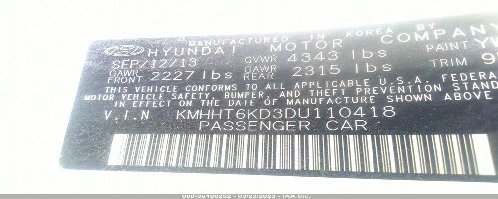 KMHHT6KD3DU110418 2013 HYUNDAI GENESIS COUPE photo no. 9