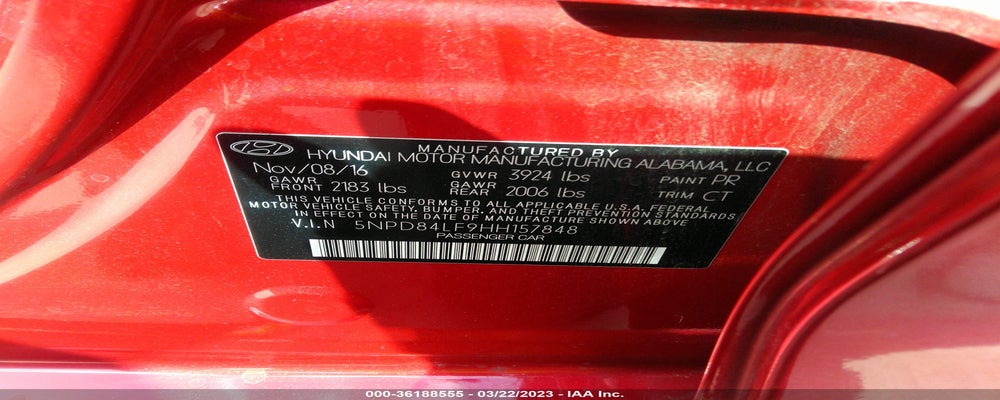 5NPD84LF9HH157848 2017 HYUNDAI ELANTRA photo no. 9