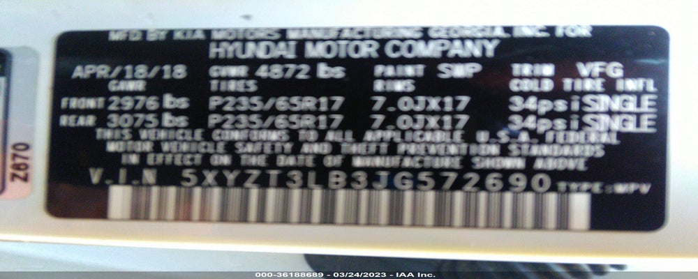 5XYZT3LB3JG572690 2018 HYUNDAI SANTA FE SPORT photo no. 9