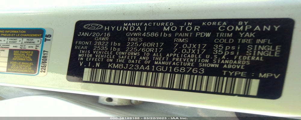 KM8J23A41GU168763 2016 HYUNDAI TUCSON photo no. 9