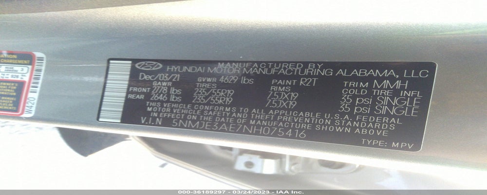5NMJE3AE7NH075416 2022 HYUNDAI TUCSON photo no. 9