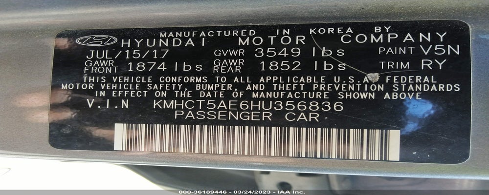 KMHCT5AE6HU356836 2017 HYUNDAI ACCENT photo no. 9