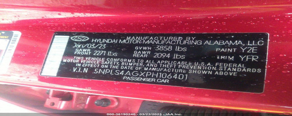 5NPLS4AGXPH106401 2023 HYUNDAI ELANTRA photo no. 9