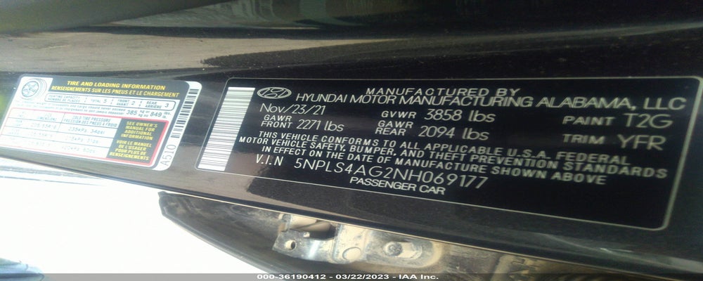 5NPLS4AG2NH069177 2022 HYUNDAI ELANTRA photo no. 9