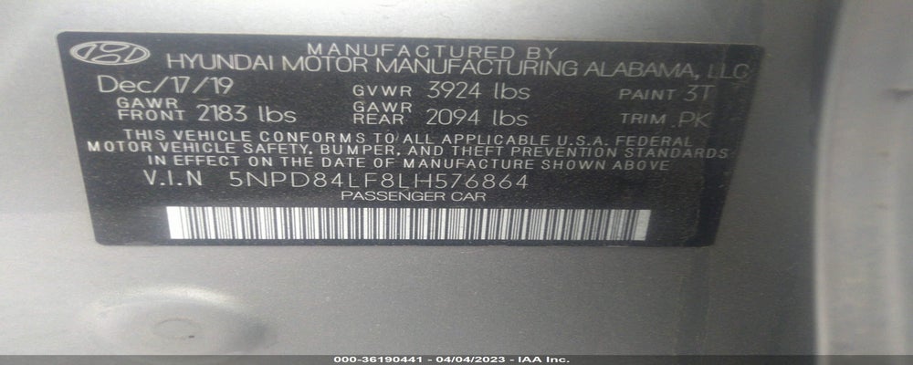5NPD84LF8LH576864 2020 HYUNDAI ELANTRA photo no. 9