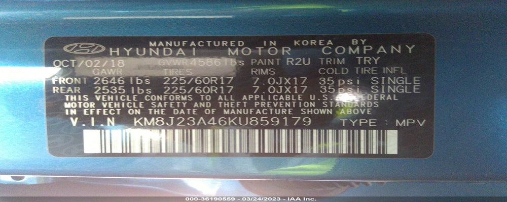 KM8J23A46KU859179 2019 HYUNDAI TUCSON photo no. 9