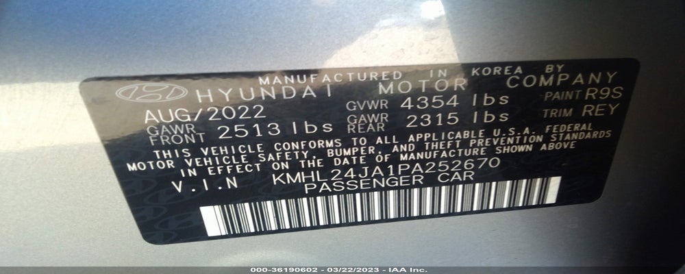 KMHL24JA1PA252670 2023 HYUNDAI SONATA photo no. 9