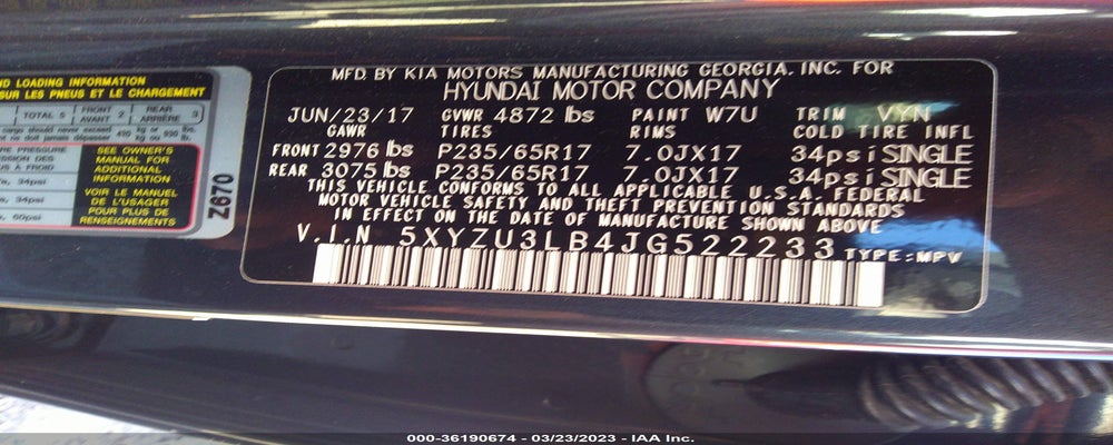 5XYZU3LB4JG522233 2018 HYUNDAI SANTA FE SPORT photo no. 9