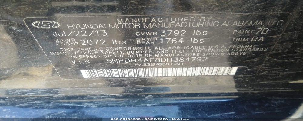 5NPDH4AE8DH384792 2013 HYUNDAI ELANTRA photo no. 9
