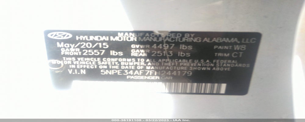 5NPE34AF7FH244179 2015 HYUNDAI SONATA photo no. 9