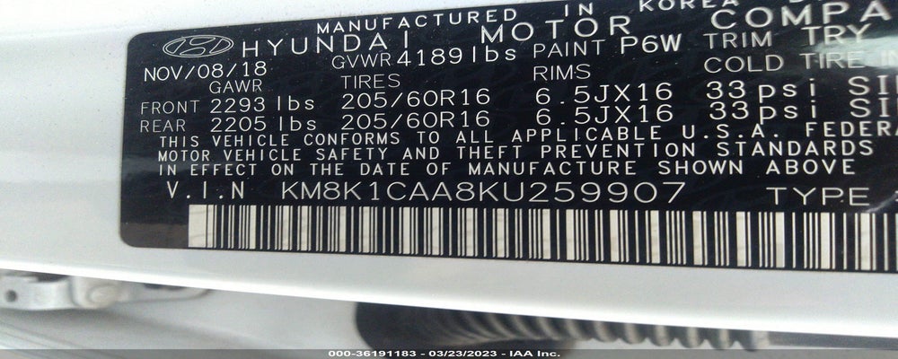 KM8K1CAA8KU259907 2019 HYUNDAI KONA photo no. 9