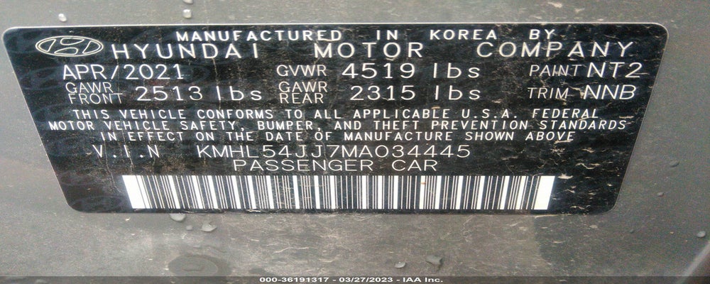 KMHL54JJ7MA034445 2021 HYUNDAI SONATA HYBRID photo no. 9