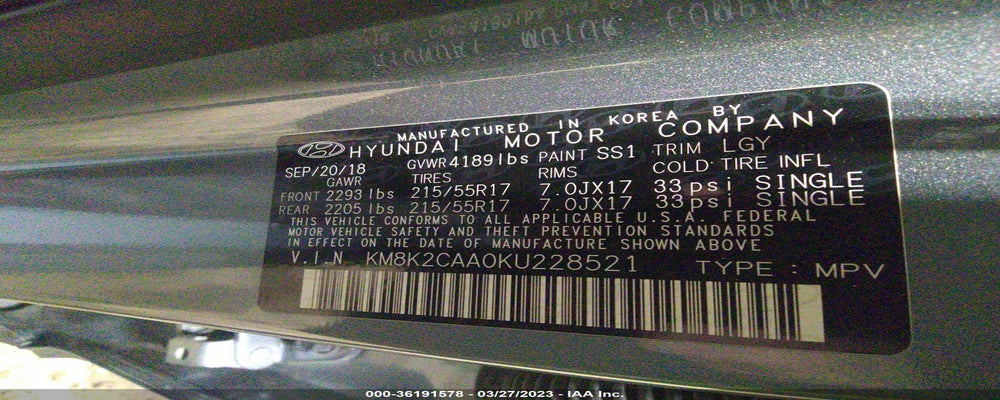 KM8K2CAA0KU228521 2019 HYUNDAI KONA photo no. 9