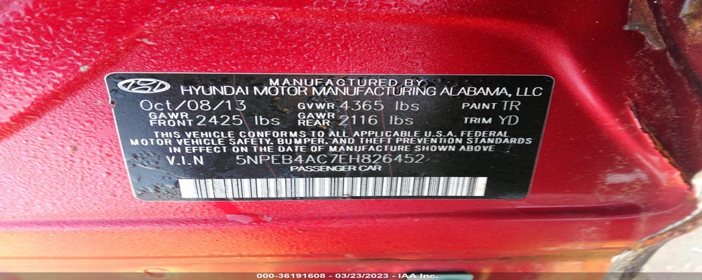 5NPEB4AC7EH826452 2014 HYUNDAI SONATA photo no. 9