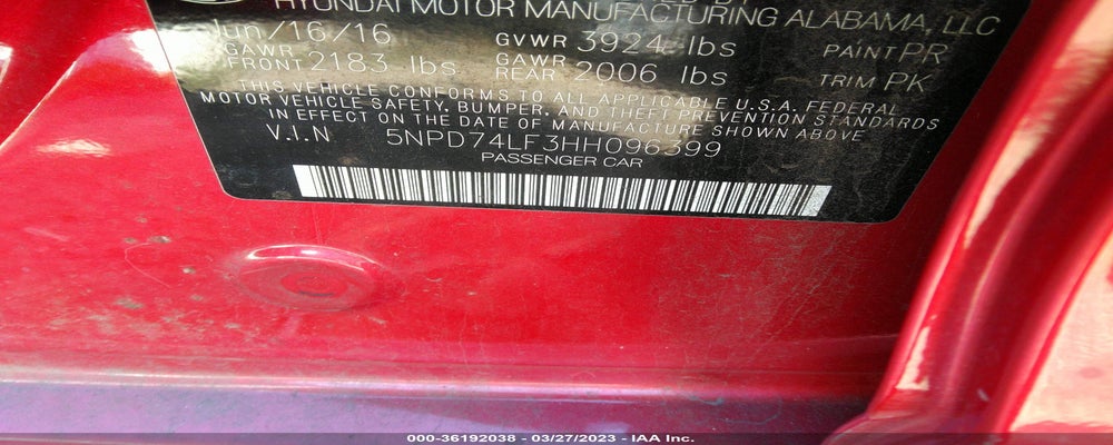 5NPD74LF3HH096399 2017 HYUNDAI ELANTRA photo no. 9