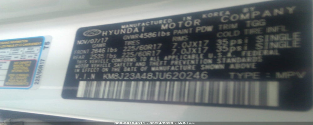 KM8J23A48JU620246 2018 HYUNDAI TUCSON photo no. 9