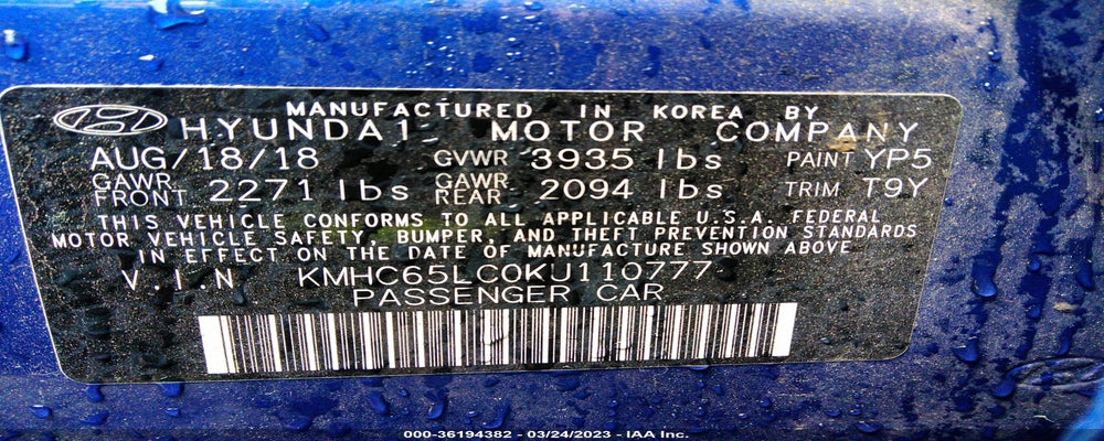 KMHC65LC0KU110777 2019 HYUNDAI IONIQ HYBRID photo no. 9