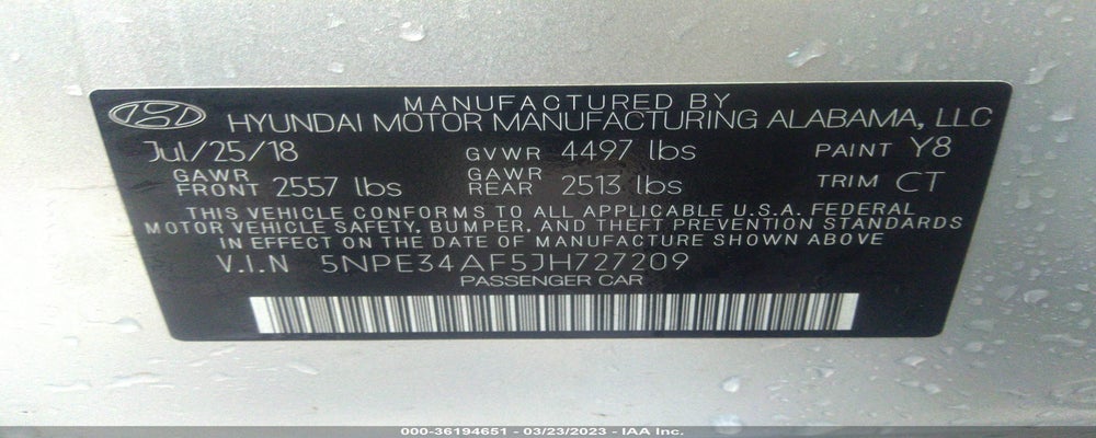 5NPE34AF5JH727209 2018 HYUNDAI SONATA photo no. 9