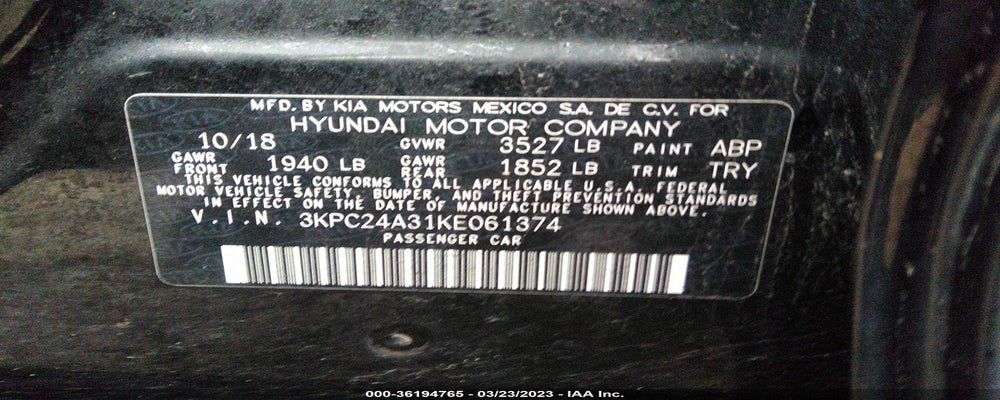 3KPC24A31KE061374 2019 HYUNDAI ACCENT photo no. 9