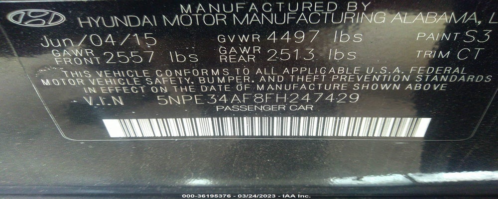 5NPE34AF8FH247429 2015 HYUNDAI SONATA photo no. 9