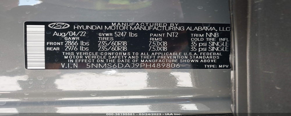 5NMS6DAJ9PH489806 2023 HYUNDAI SANTA FE photo no. 9
