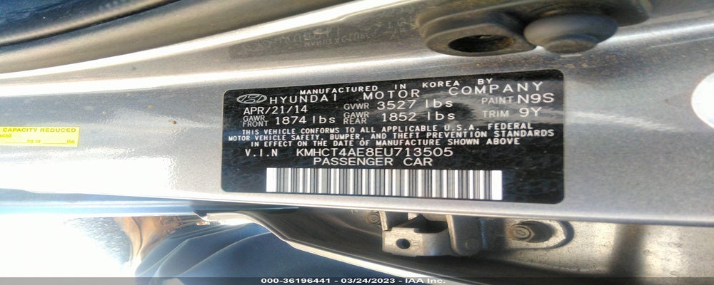 KMHCT4AE8EU713505 2014 HYUNDAI ACCENT photo no. 9