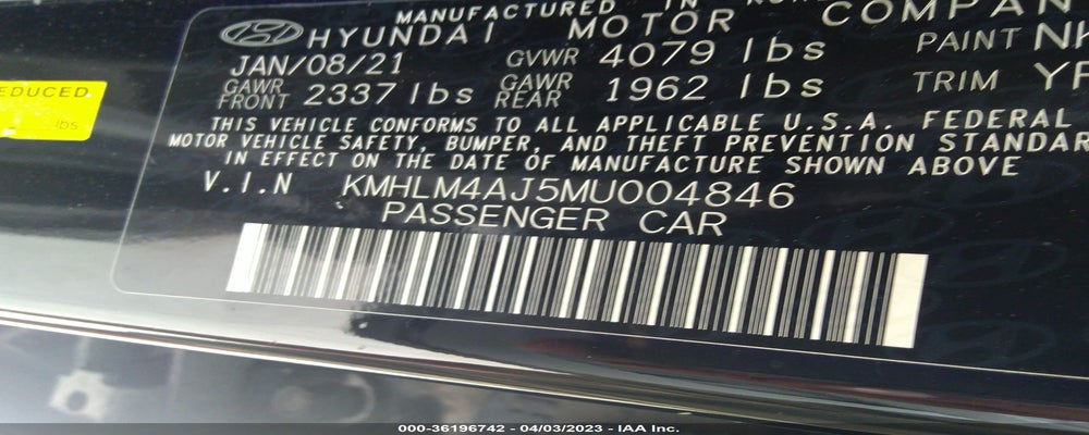 KMHLM4AJ5MU004846 2021 HYUNDAI ELANTRA HYBRID photo no. 9