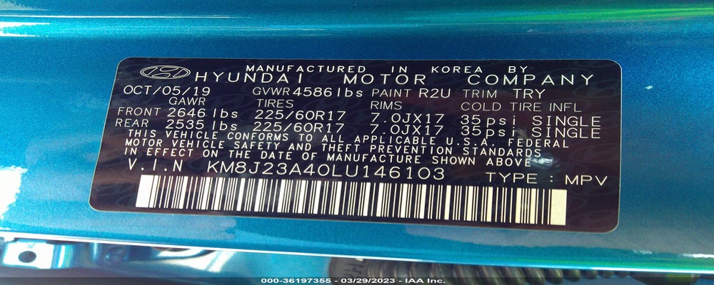 KM8J23A40LU146103 2020 HYUNDAI TUCSON photo no. 9