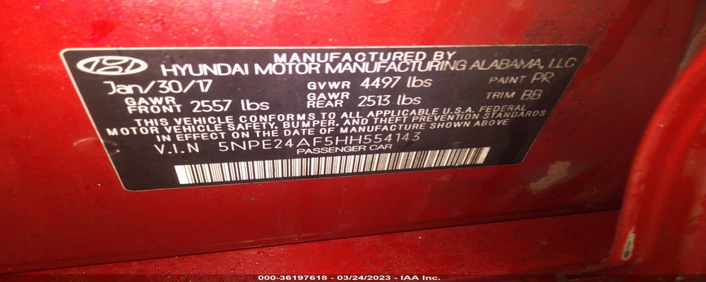5NPE24AF5HH554143 2017 HYUNDAI SONATA photo no. 9
