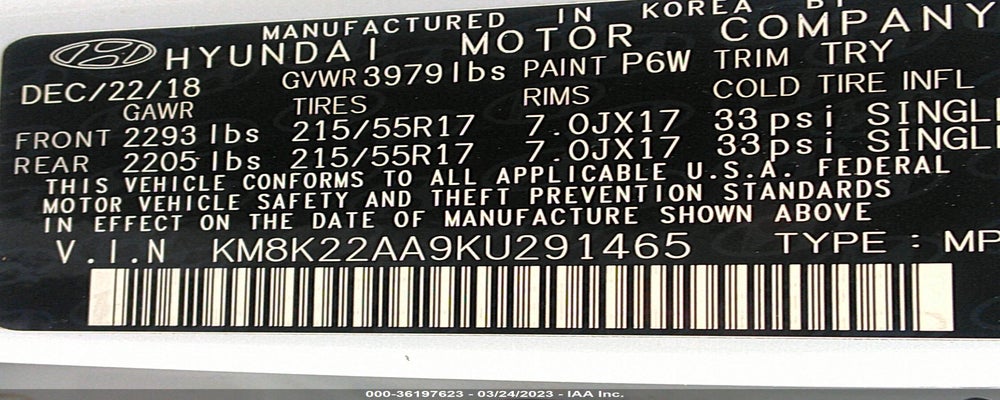 KM8K22AA9KU291465 2019 HYUNDAI KONA photo no. 9