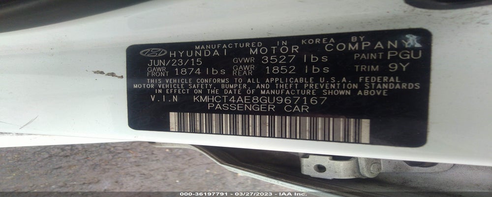 KMHCT4AE8GU967167 2016 HYUNDAI ACCENT photo no. 9