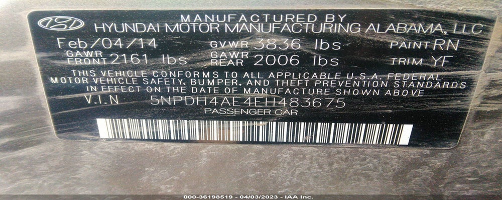 5NPDH4AE4EH483675 2014 HYUNDAI ELANTRA photo no. 9
