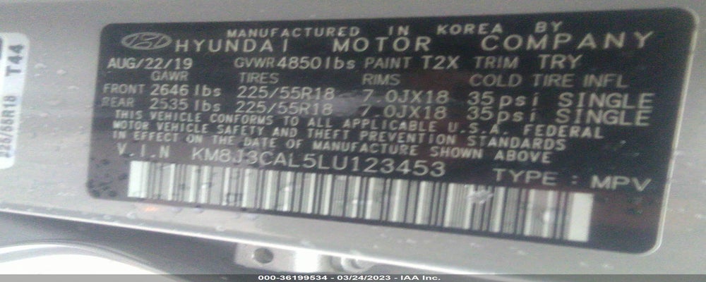 KM8J3CAL5LU123453 2020 HYUNDAI TUCSON photo no. 9