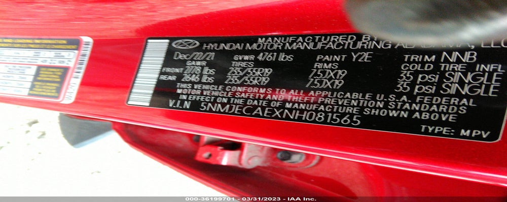 5NMJECAEXNH081565 2022 HYUNDAI TUCSON photo no. 9