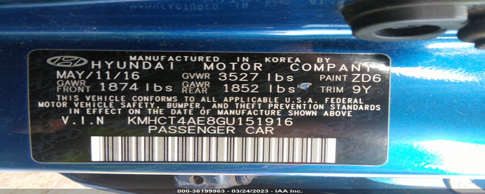 KMHCT4AE8GU151916 2016 HYUNDAI ACCENT photo no. 9