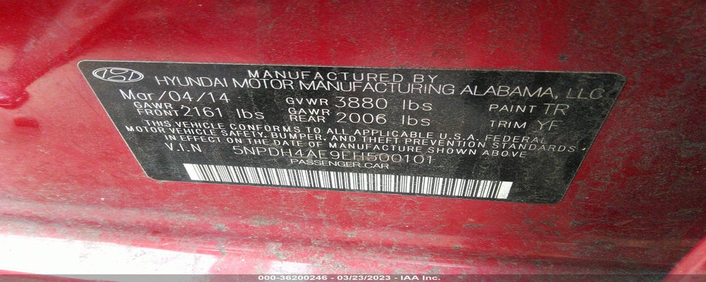 5NPDH4AE9EH500101 2014 HYUNDAI ELANTRA photo no. 9
