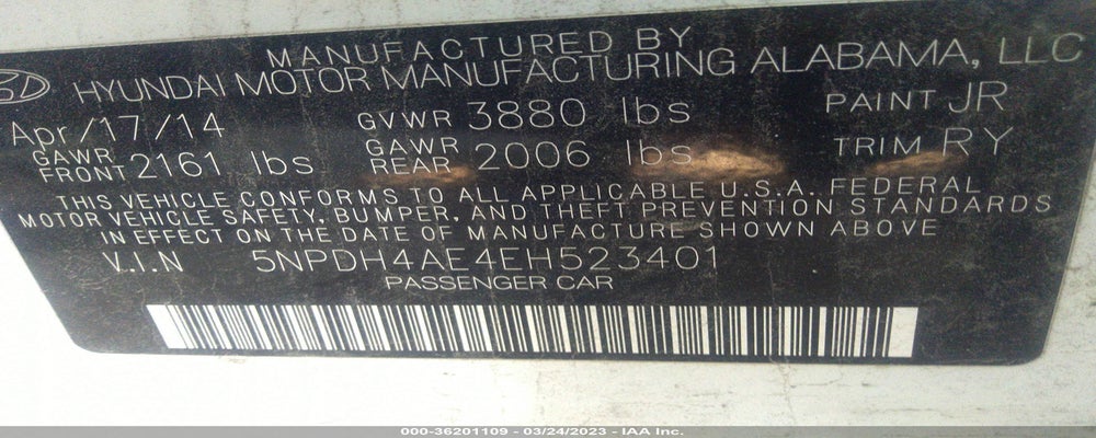 5NPDH4AE4EH523401 2014 HYUNDAI ELANTRA photo no. 9