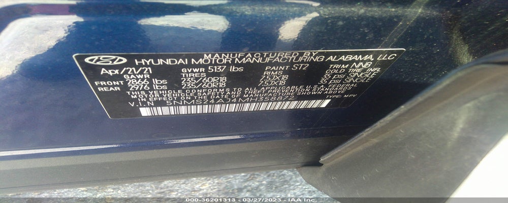 5NMS24AJ4MH358872 2021 HYUNDAI SANTA FE photo no. 9