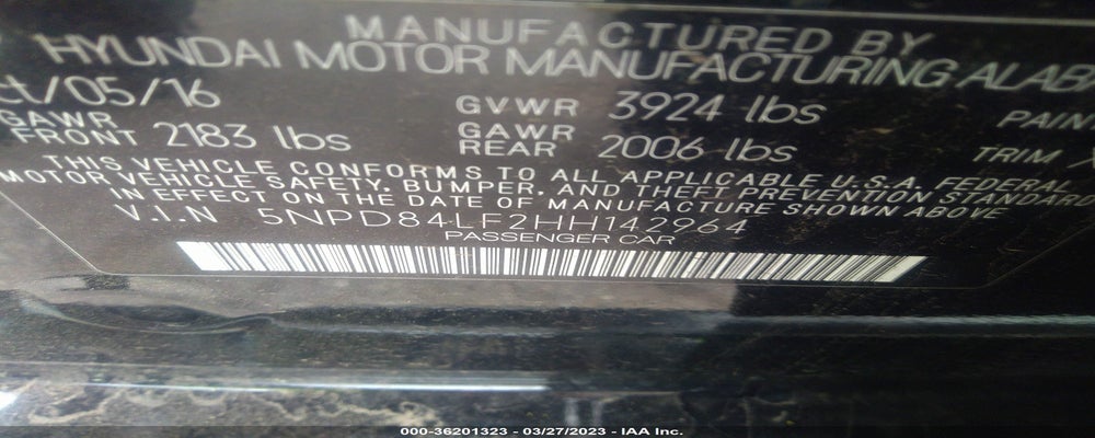 5NPD84LF2HH142964 2017 HYUNDAI ELANTRA photo no. 9