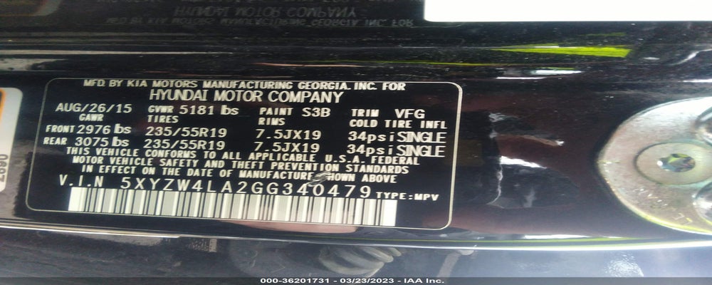 5XYZW4LA2GG340479 2016 HYUNDAI SANTA FE SPORT photo no. 9