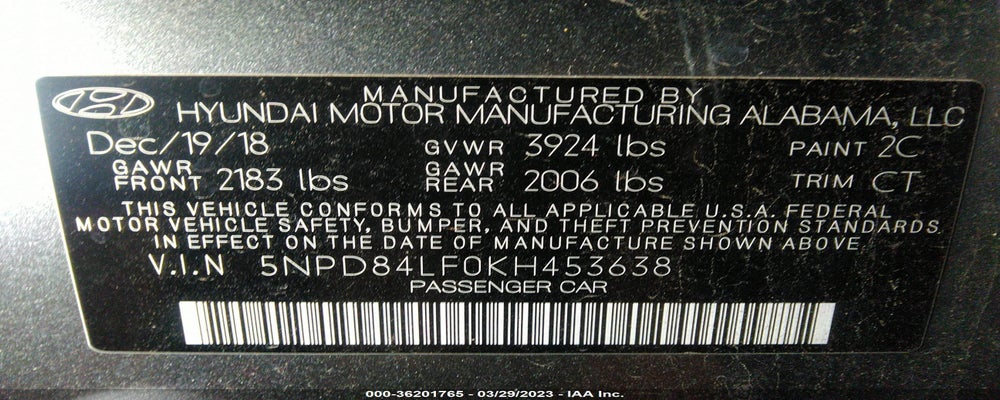 5NPD84LF0KH453638 2019 HYUNDAI ELANTRA photo no. 9