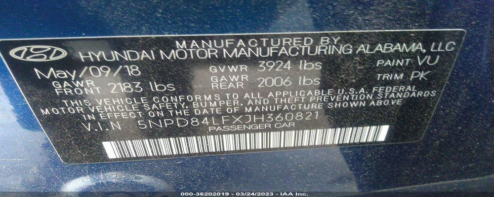 5NPD84LFXJH360821 2018 HYUNDAI ELANTRA photo no. 9