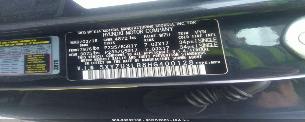 5XYZU3LB8HG400128 2017 HYUNDAI SANTA FE SPORT photo no. 9