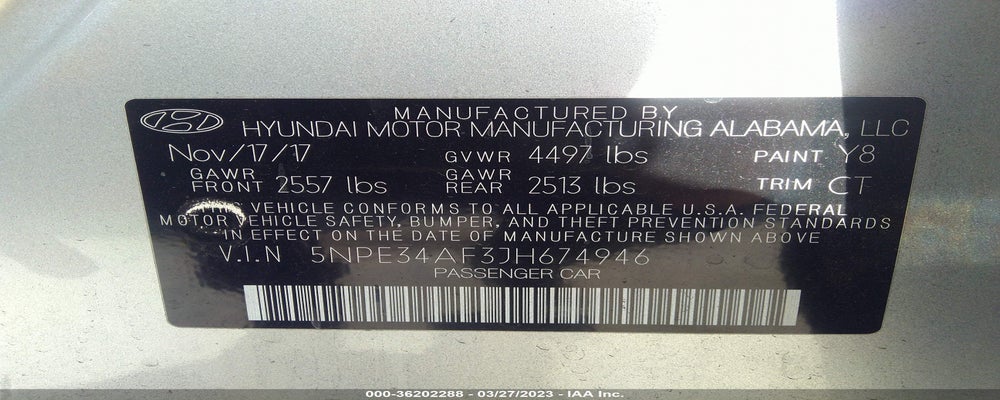 5NPE34AF3JH674946 2018 HYUNDAI SONATA photo no. 9