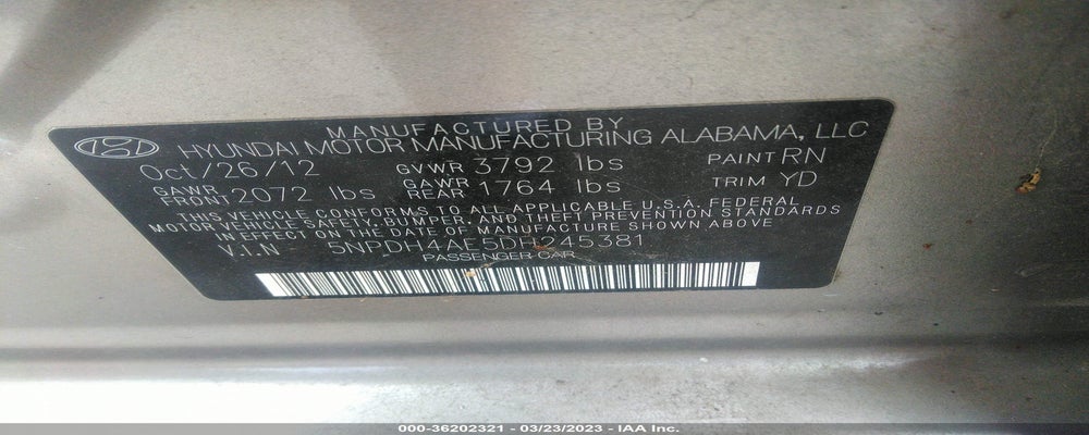 5NPDH4AE5DH245381 2013 HYUNDAI ELANTRA photo no. 9